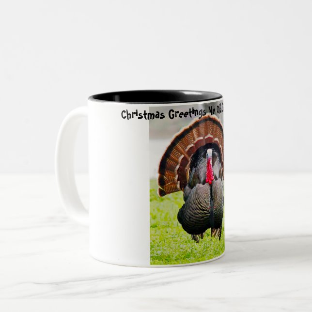 Weihnachts Grüße Ich Alte Gobble Gobble Zweifarbige Tasse (Vorderseite Links)