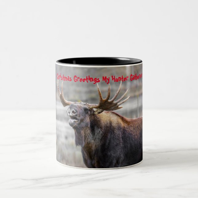Weihnachts Grüße mein Junter Gatherer Zweifarbige Tasse (Mittel)