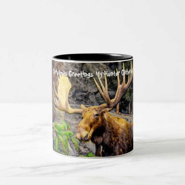 Weihnachts Grüße mein Junter Gatherer Zweifarbige Tasse (Mittel)