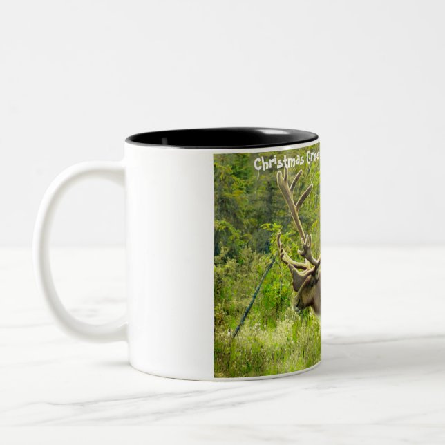 Weihnachts Grüße mein Junter Gatherer Zweifarbige Tasse (Links)