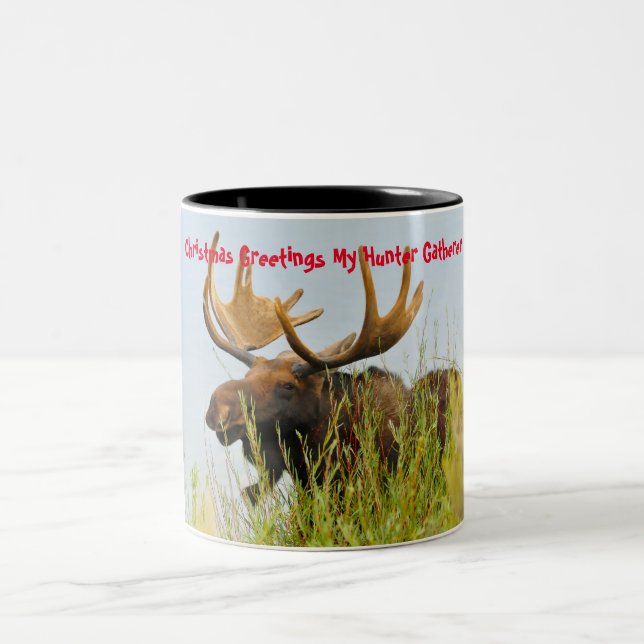 Weihnachts Grüße mein Junter Gatherer Zweifarbige Tasse (Mittel)