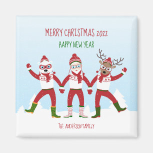 Weihnachts-Grüße mit dem Weihnachtsmann und dem Ma Magnet