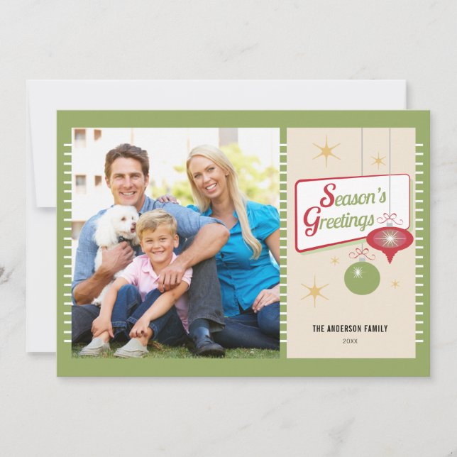 Weihnachts-Grüße Retro-Foto Weihnachten (Vorderseite)