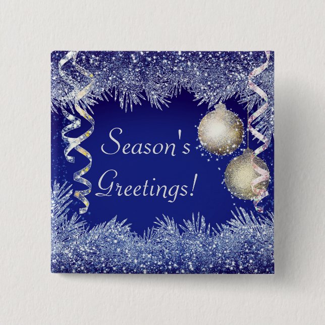Weihnachts-Grüße Weihnachten Glitzer Weihnachten Button (Vorderseite)