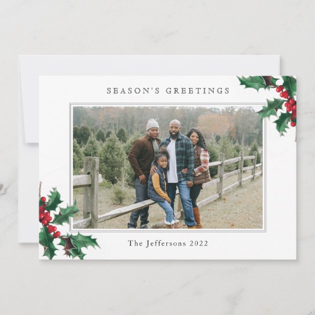 Weihnachts-Grüße Weiße Weihnachtskarte (Vorderseite)