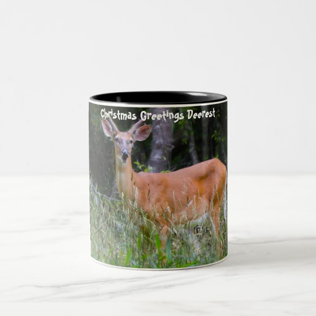 Weihnachts-Grüße Zweifarbige Tasse (Mittel)