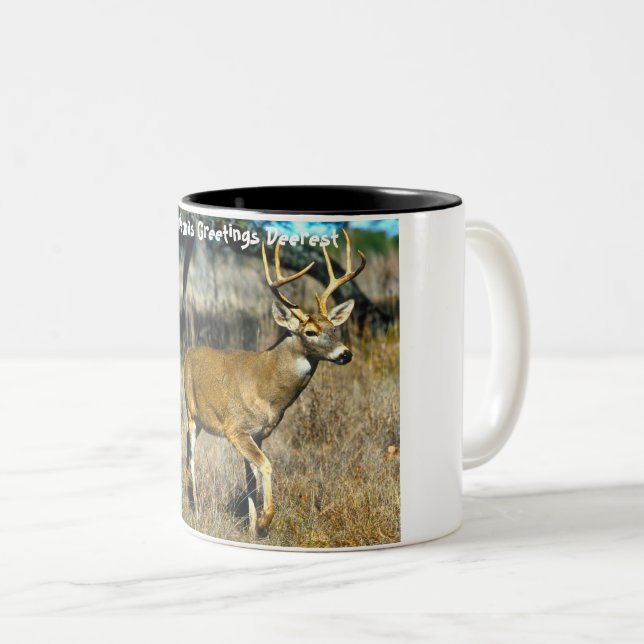 Weihnachts-Grüße Zweifarbige Tasse (VorderseiteRechts)