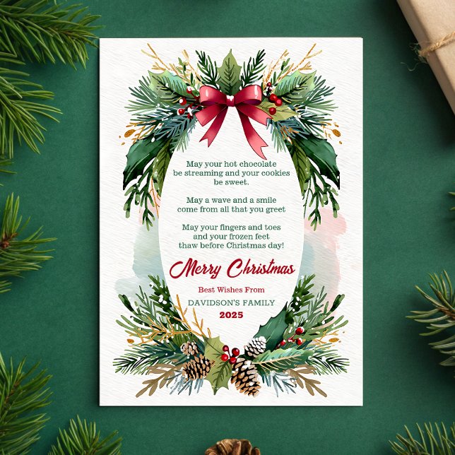 Weihnachts-Grußkarte mit Aquarell-Evergreen-Motiv Einladung (Von Creator hochgeladen)