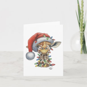 Weihnachts-Grußkarte mit Giraffe Karte