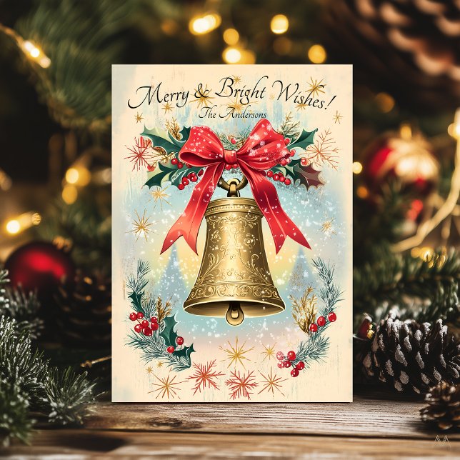 Weihnachts-Grußkarte mit Goldener Glocke Einladung (Von Creator hochgeladen)
