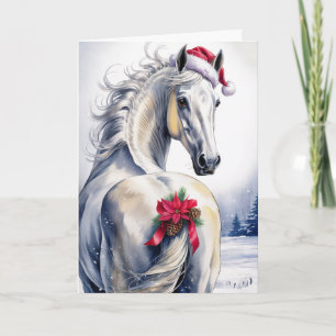 Weihnachts-Grußkarte mit Pferd Feiertagskarte