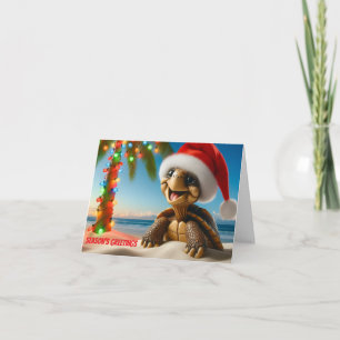 Weihnachts-Grüßkarte mit Schildkröte Dankeskarte