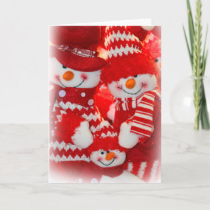 Weihnachts-Grußkarte/Schneemannsfamilie Feiertagskarte