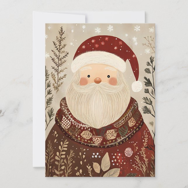 Weihnachts-Grußkarte Weihnachtsmann Feiertagskarte (Vorderseite)