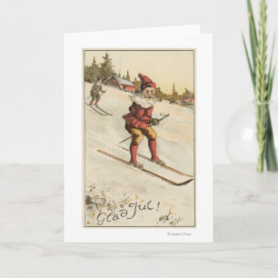 Weihnachts-GrußWeihnachten Skiing Feiertagskarte