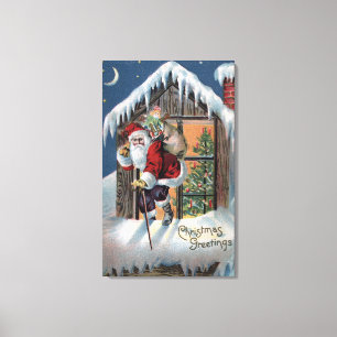 Weihnachts-GrußWeihnachts-Kletterfenster Leinwanddruck