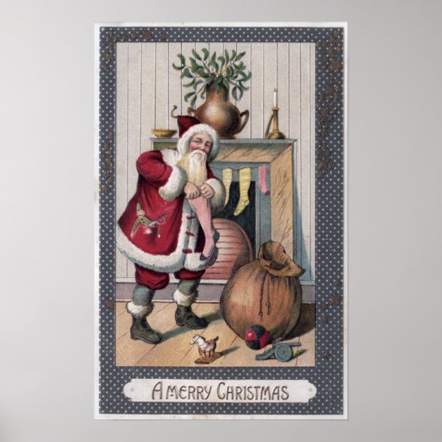 Weihnachts-GrußWeihnachtsliebevoll Strümpfe Poster (Vorne)