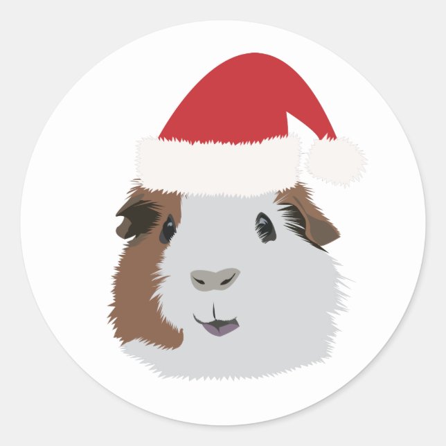 Weihnachts-Guinea Runder Aufkleber (Vorderseite)
