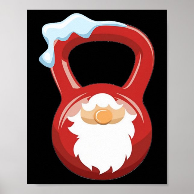 Weihnachts-Gymnastik-Workout Gnome Kettlebell-Weih Poster (Vorne)