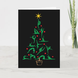 Weihnachts-Gymnastik-Yoga-Weihnachtsbaum Karte