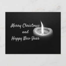 Weihnachts Haiku Post Card mit Single Candle Feiertagspostkarte