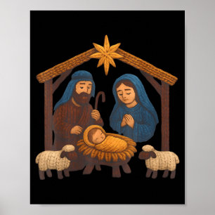 Weihnachts-Häkeln Jesus Weihnachten Faux-Garn Nähe Poster