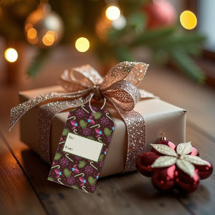 Weihnachts-Handschuhe, Schneeflocken, Pfefferminzs Geschenkanhänger