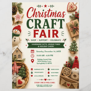 Weihnachts-Handwerkermarkt-Flyer Flyer