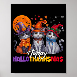 Weihnachts-Happy Hall zu Halloween-Erntedank Poster