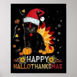 Weihnachts-Happy Hall zu Halloween-Erntedank Poster