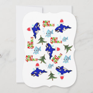 Weihnachts-Happy Holiday Flat Grußkarte Hai Karte
