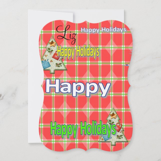 Weihnachts-Happy Holiday Flat Grußkarte Karte (Vorderseite)