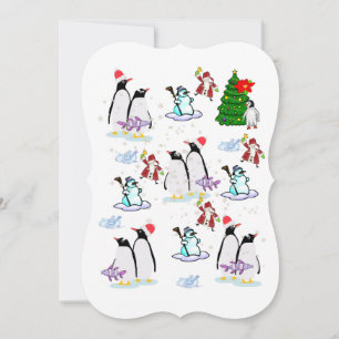 Weihnachts-Happy Holiday Flat Grußkarte Pinguin Karte