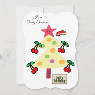 Weihnachts-Happy Holiday Flat GrußkarteKirschen Karte