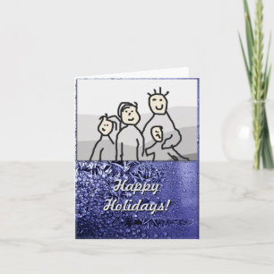 Weihnachts-Happy Holidays Blue mit Foto Feiertagskarte