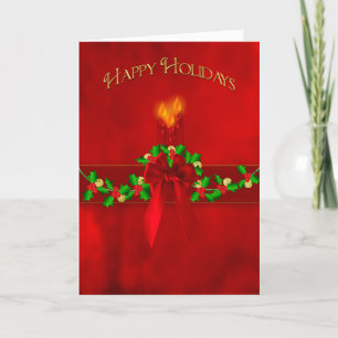 Weihnachts-Happy Holidays Garland Kerzen Rot Karte