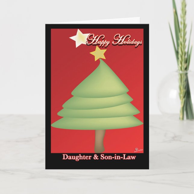 Weihnachts-Happy Holidays Tochter & Son-in-Law Dankeskarte (Vorderseite)