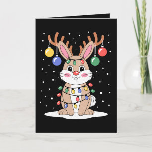 Weihnachts-Hase Rentier Stirnband Lichter Xmas Sch Karte