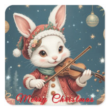 Weihnachts-Hasen-Aufkleber