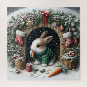 Weihnachts-Hasen-Puzzle