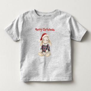 Weihnachts-Hasen-Santa-Hut Kleinkind T-shirt