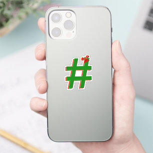 Weihnachts-Hashtag-Symbol Aufkleber
