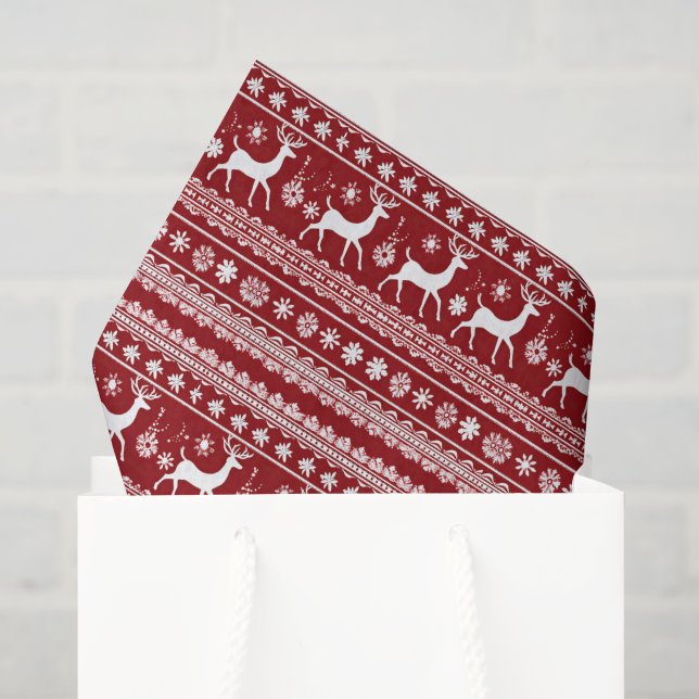 Weihnachts hässlich Pullover gekachelt Muster Seidenpapier (Geschenktüte)