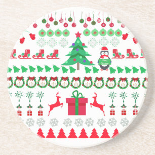 Weihnachts-Hässlich-Pullover-Strickmuster Getränkeuntersetzer