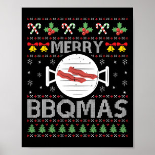 Weihnachts hässlicher Pullover Byrbecue Xmas Party Poster