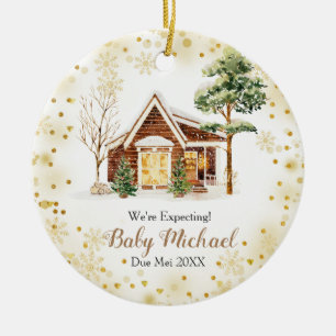 Weihnachts-Haus-Dekor erwarten wir Eltern Keramik Ornament