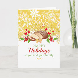 Weihnachts hausgemachte Brot Schneeflocken Backen Feiertagskarte