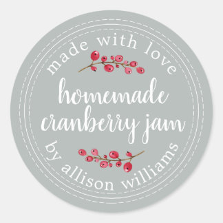 Weihnachts hausgemachte Cranberry Jam Can Storm Gr Runder Aufkleber