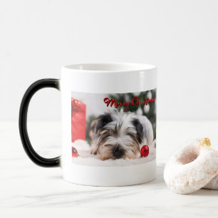 Weihnachts-Haustier Hund Terrier Niedlicher Genuss Verwandlungstasse