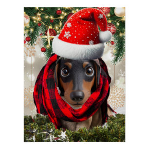Weihnachts-Haustierporträt aus einem Foto Poster
